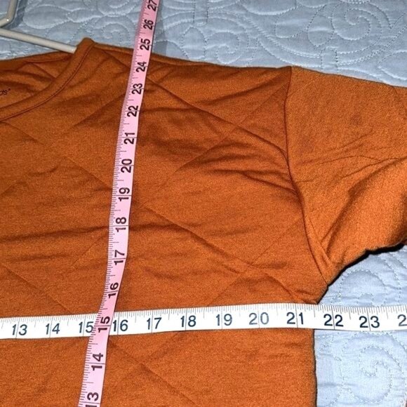 Cuddl Duds Women's Size M Light  Quilt Shirt Jacket Orange - Picture 9 of 9